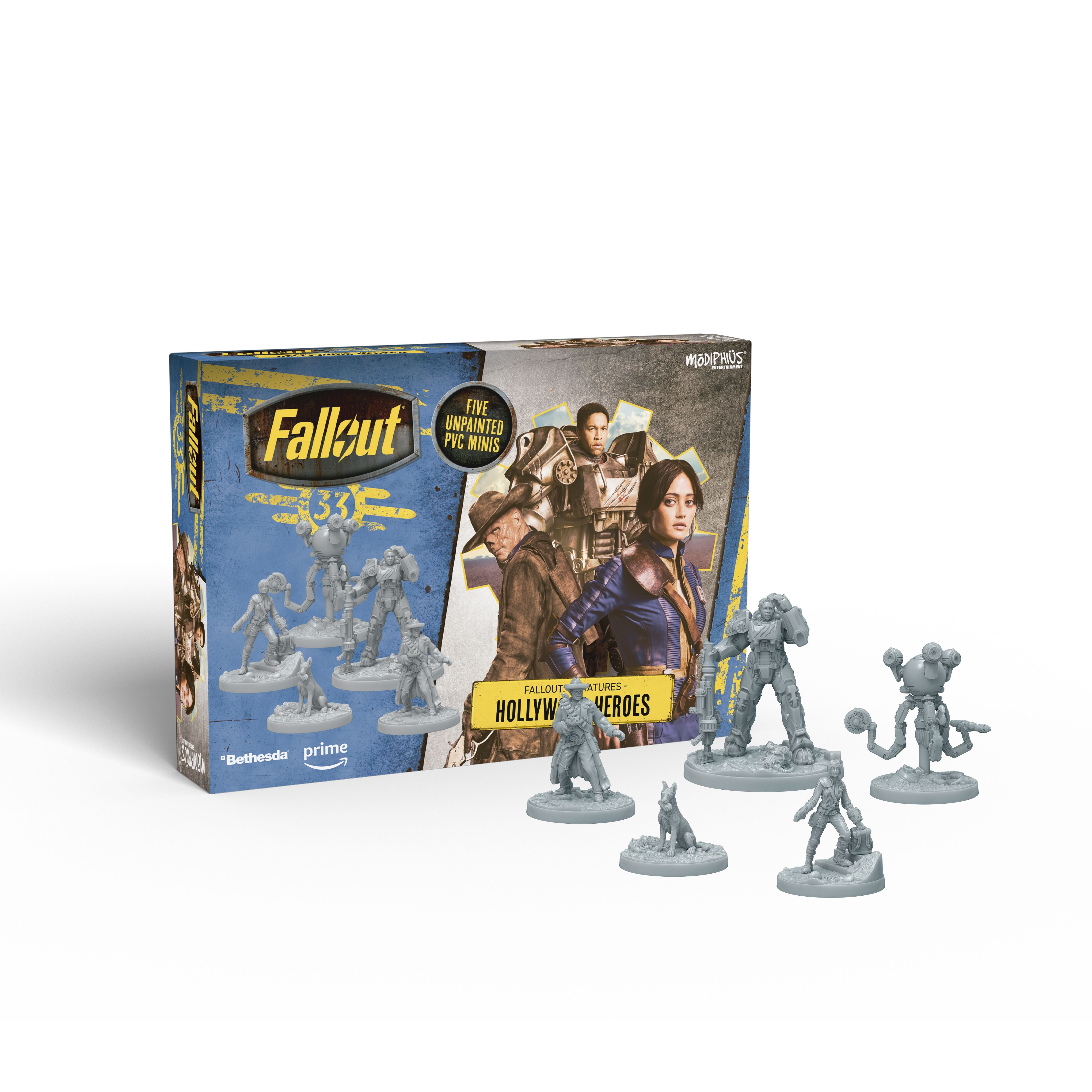 Modiphius Fallout Factions Hollywood Heroes set miniature PVC