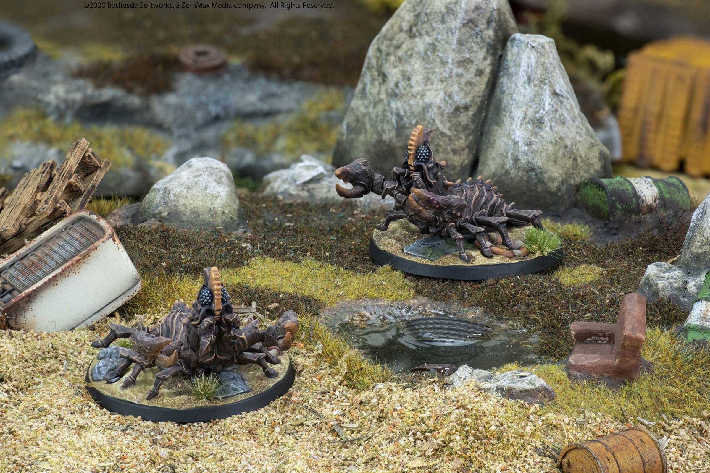 Fallout Wasteland Warfare Mirelurk Hunters 2 miniature resina