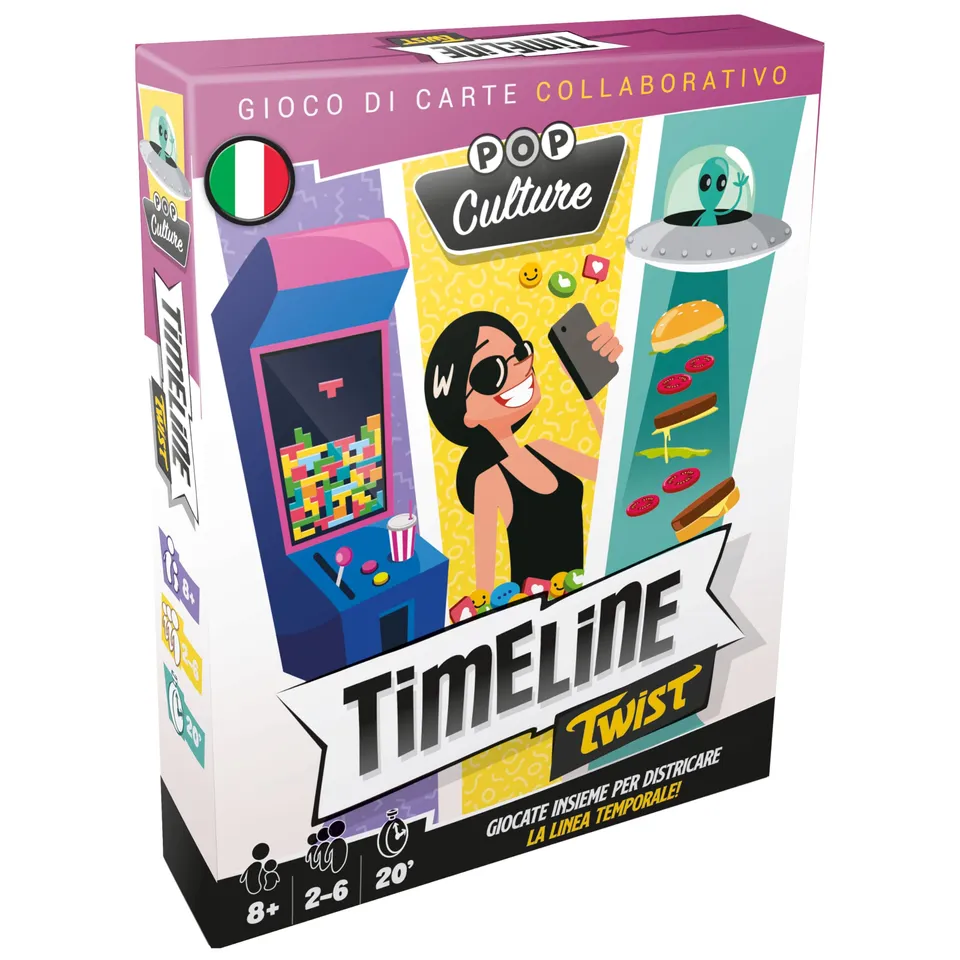 Asmodee Timeline Twist Pop Culture gioco di carte italiano 2-6 gioc