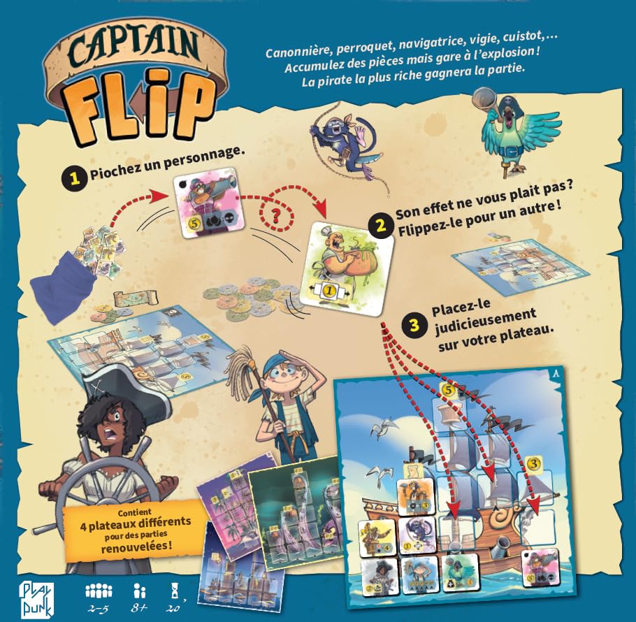 Asmodee Captain Flip Gioco da Tavolo pirati 2-5 giocatori