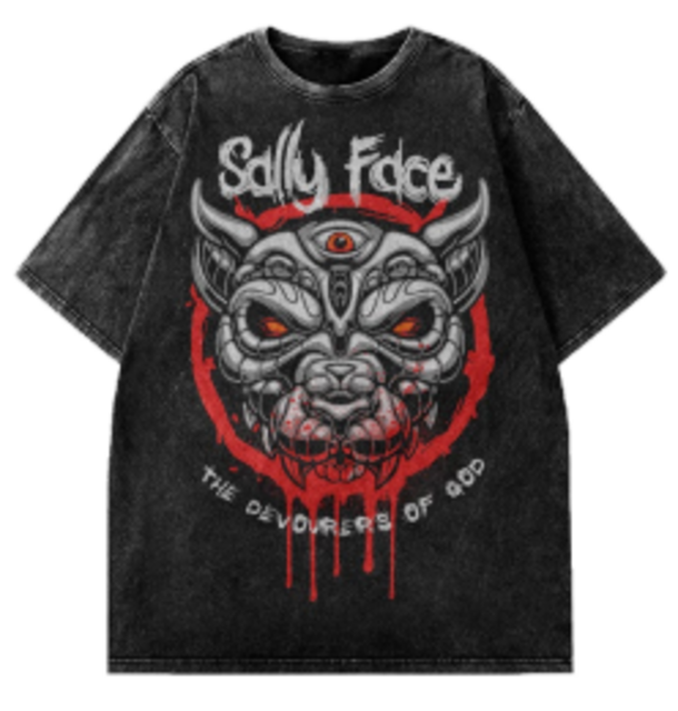 Maestro Media Sally Face Devourers Maglietta Nera Culto S-3XL