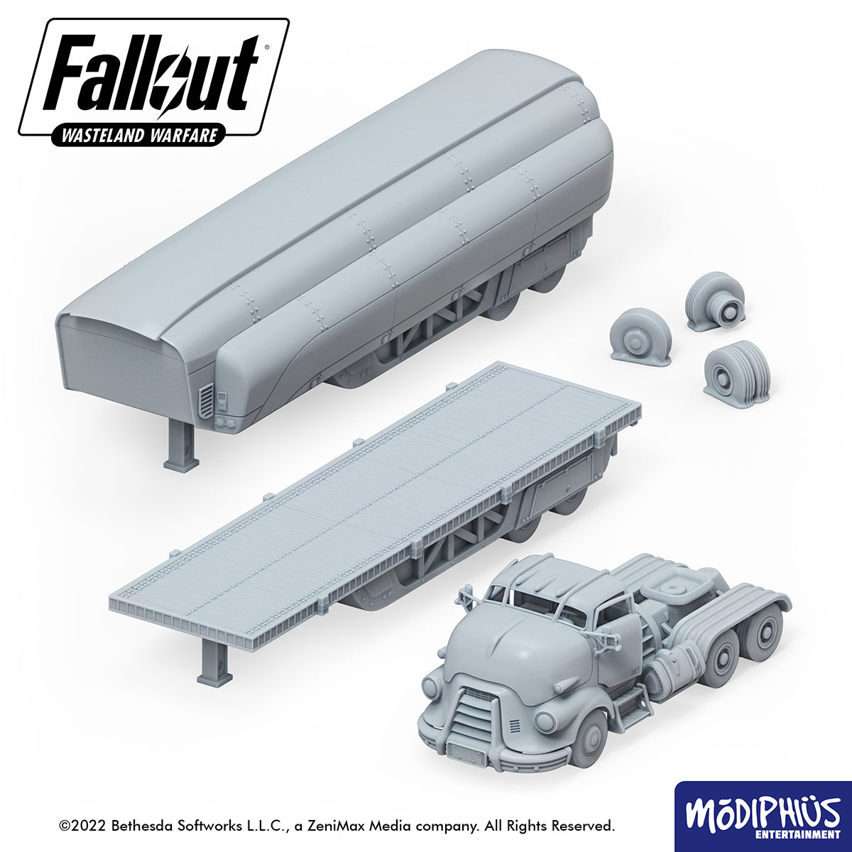 Modiphius Fallout Wasteland Warfare Flatbed Truck file STL scenario