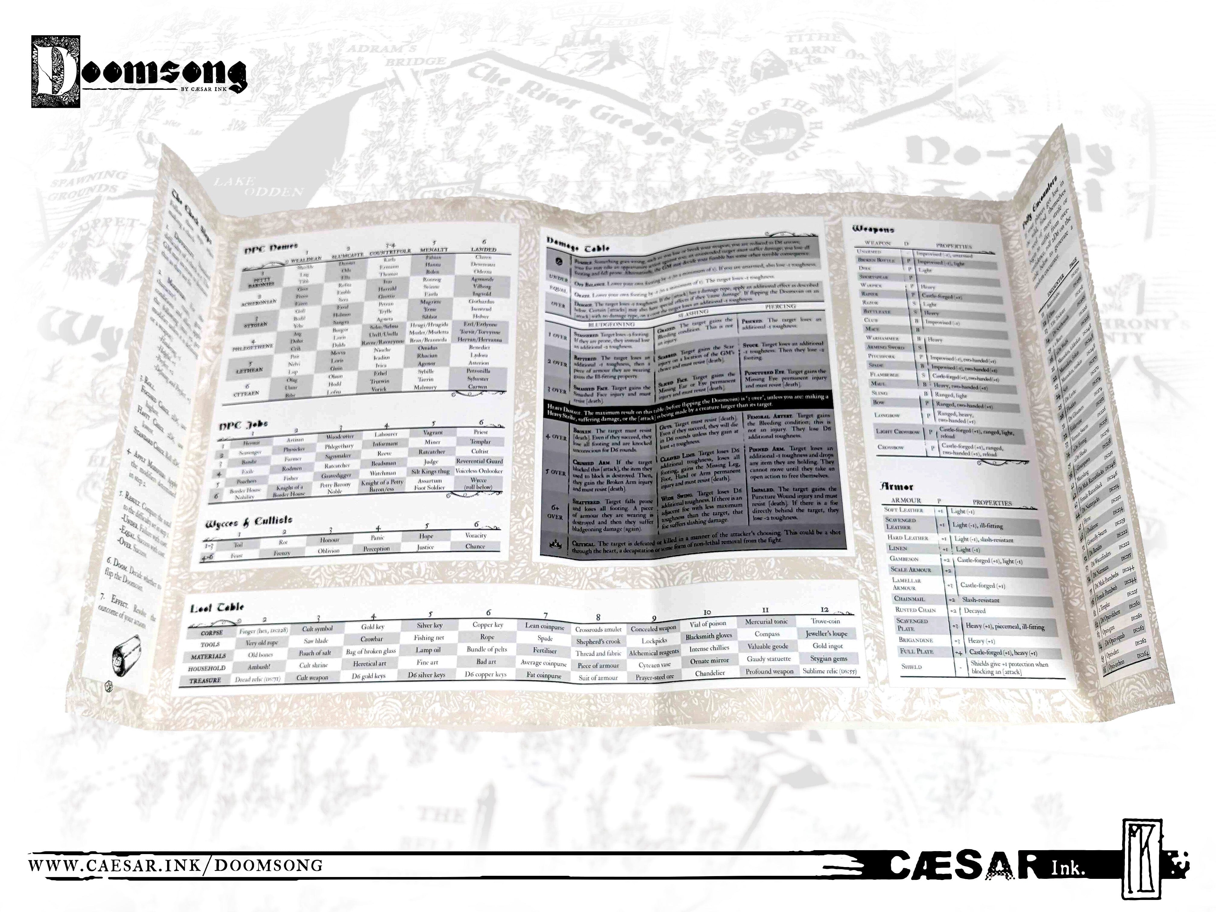 Modiphius Doomsong manuale gioco di ruolo copertina rigida 300 pagine
