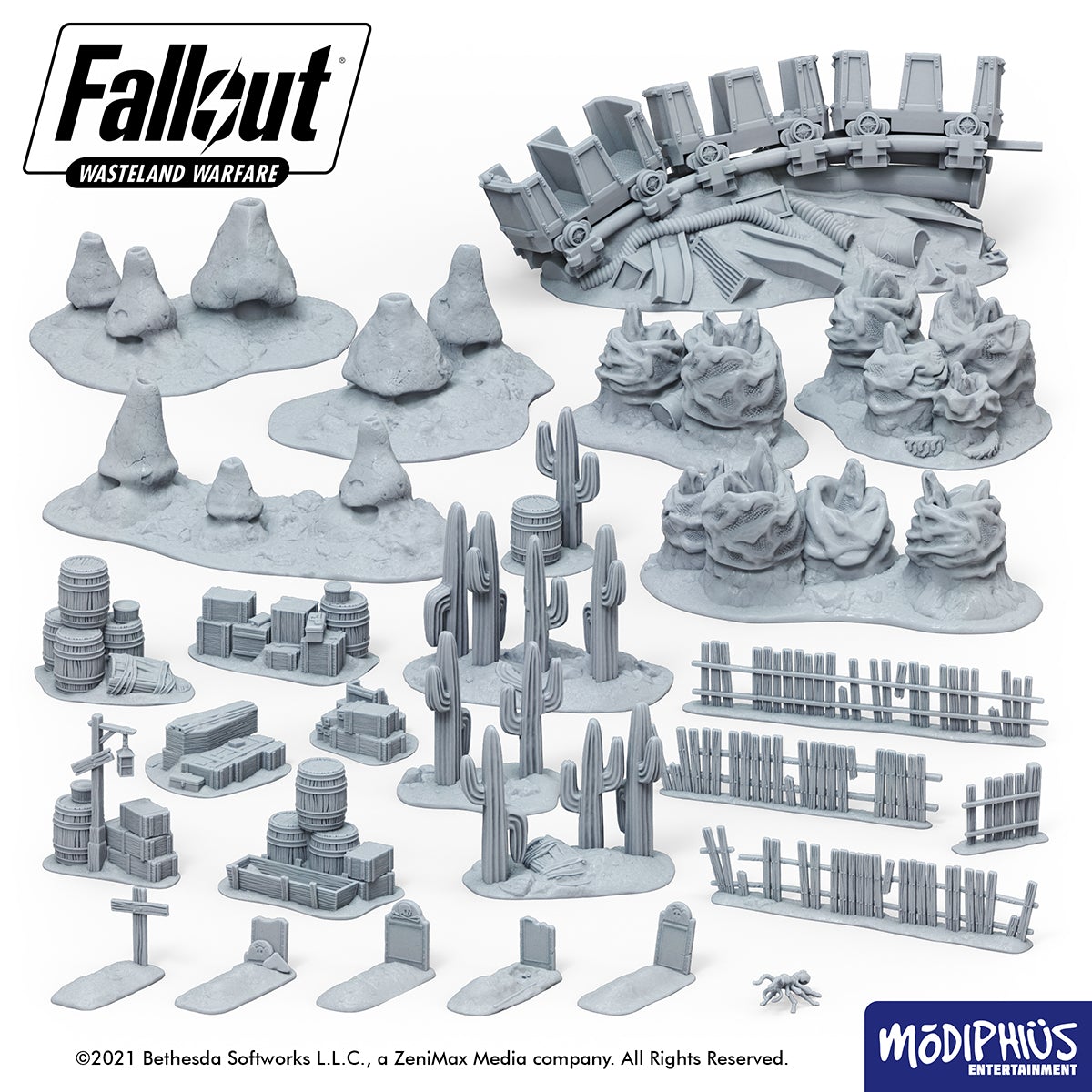 Fallout Wasteland Warfare Dry Rock Gulch Bundle scenici STL