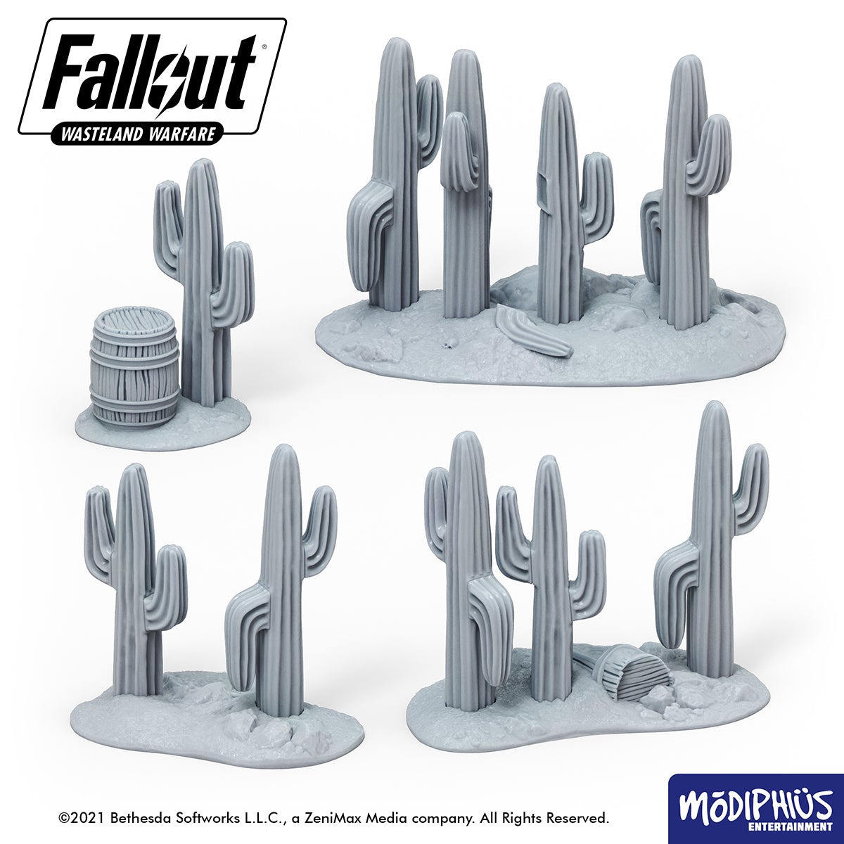 Fallout Wasteland Warfare Cacti Stands file STL stampa 3D resina
