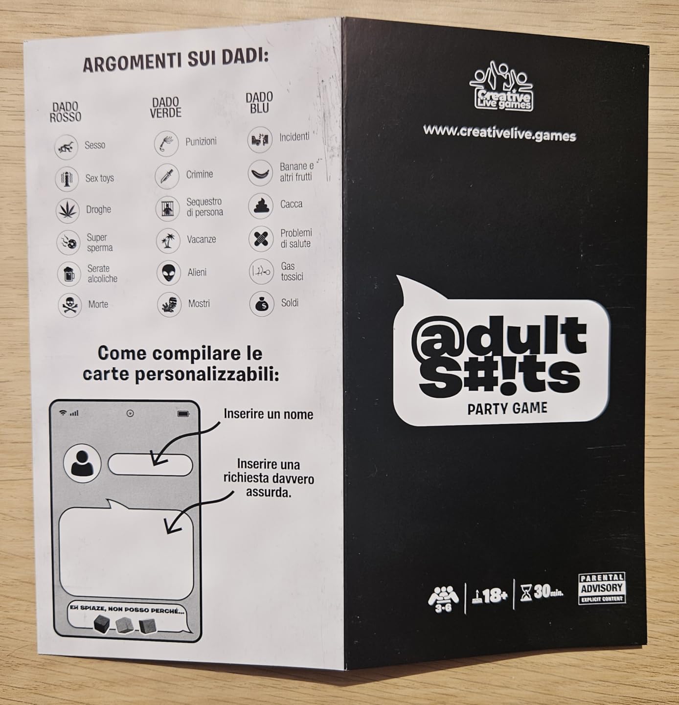 Asmodee Adult Shits carte party game edizione italiana 18+ 3-6 giocatori