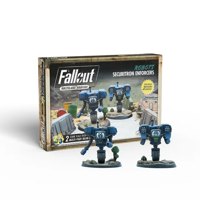 Modiphius Fallout Wasteland Warfare Securitron Enforcers miniature