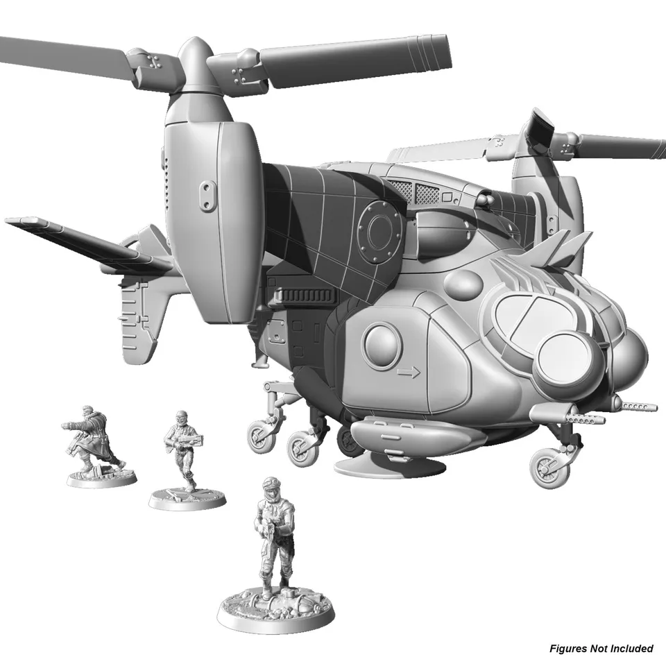 Modiphius Fallout Wasteland Warfare Parked Vertibird file STL