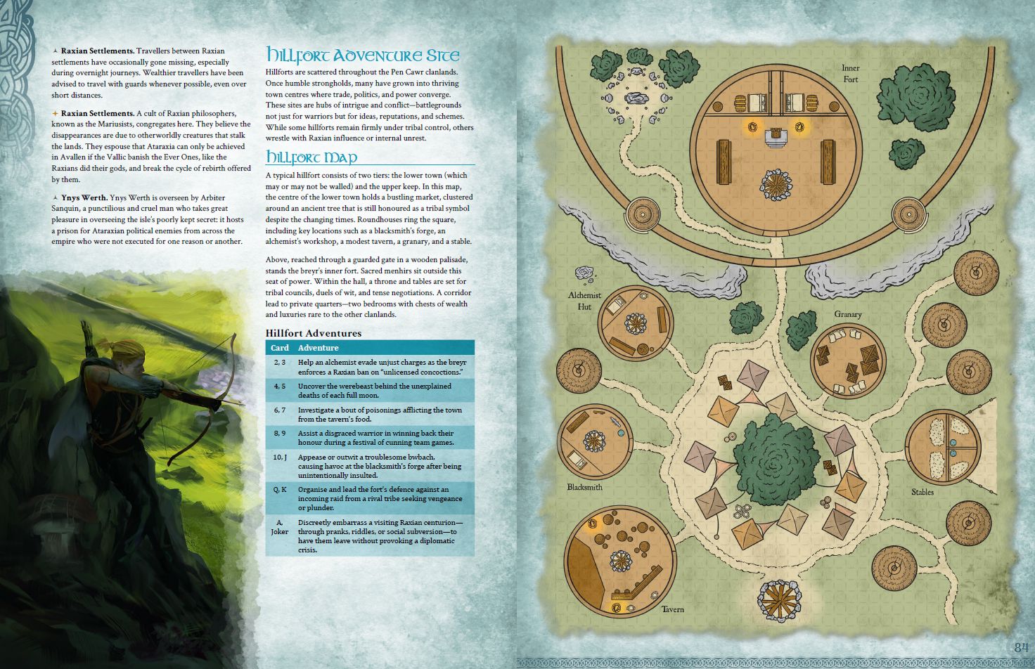Modiphius Legends of Avallen Faeseeker's Guide manuale GDR celtico