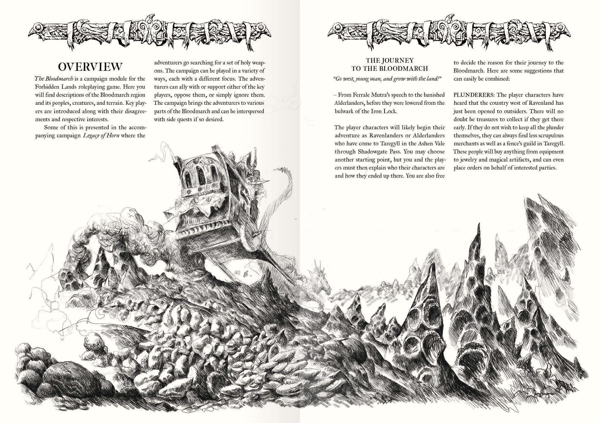 Modiphius Forbidden Lands The Bloodmarch Manuale Campagna