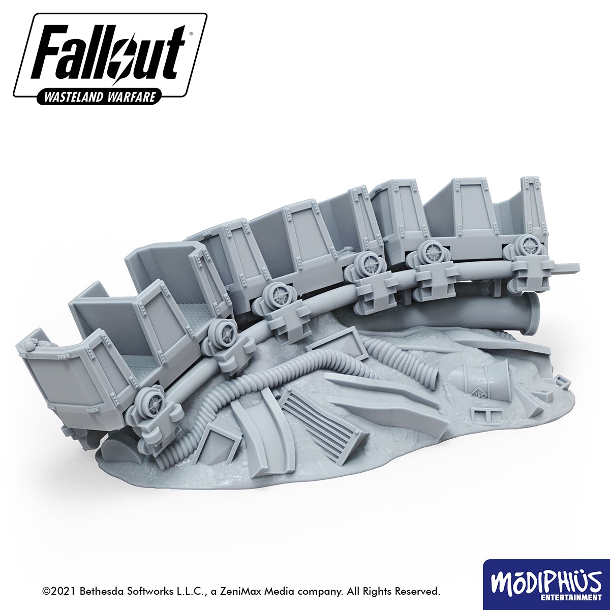 Fallout Wasteland Warfare Wrecked Rollercoaster file STL terreno