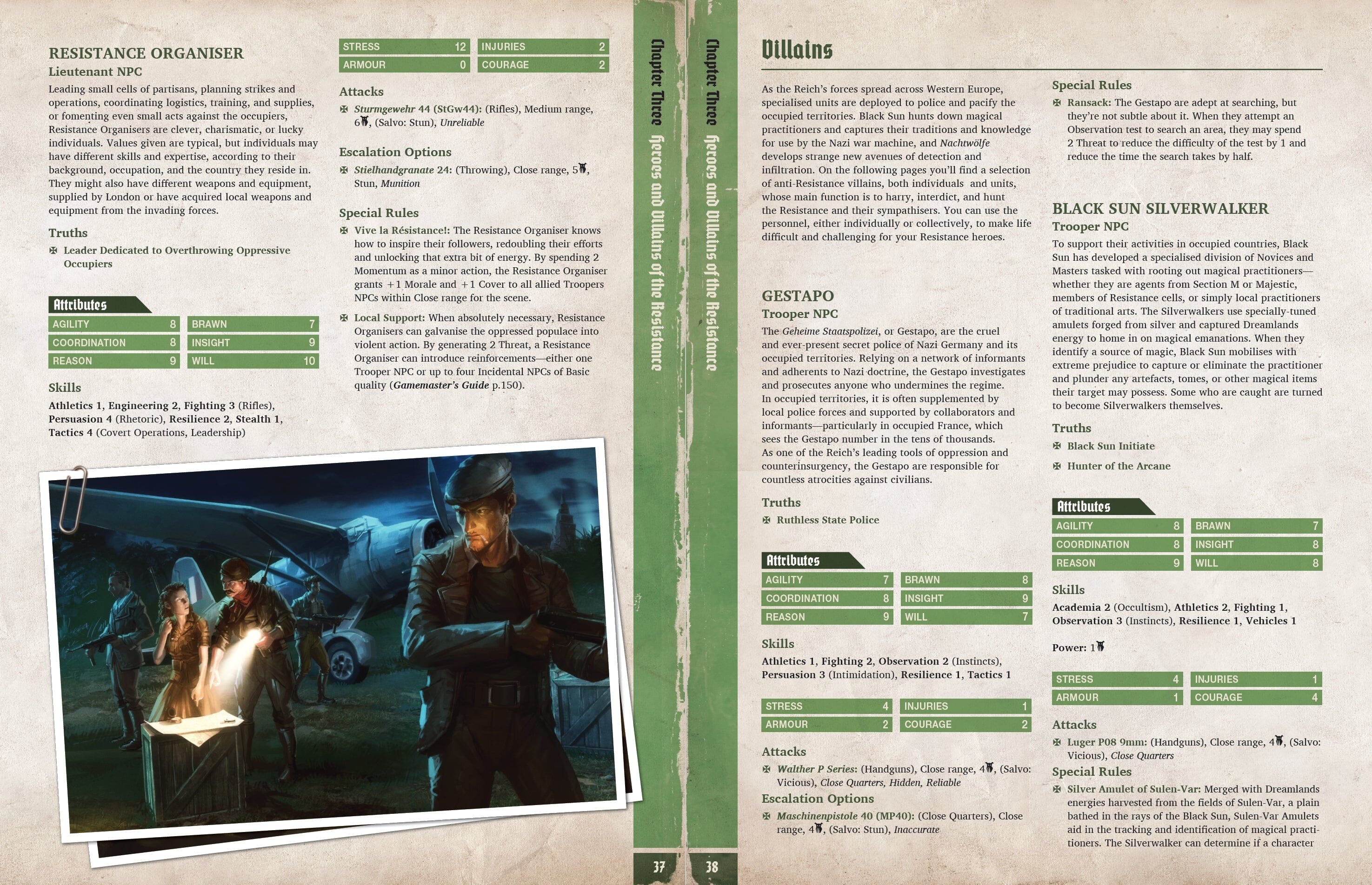 Modiphius Achtung! Cthulhu Vive La Resistance libro 82 pagine