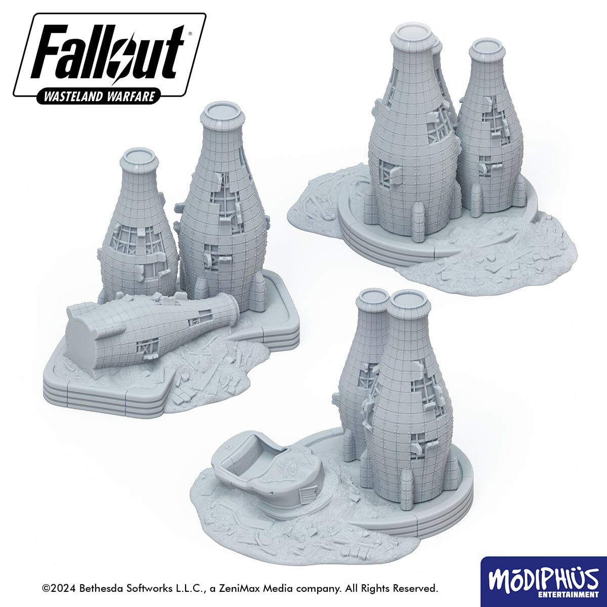 Modiphius Fallout Wasteland Warfare Cola-Cars Arena terreno STL