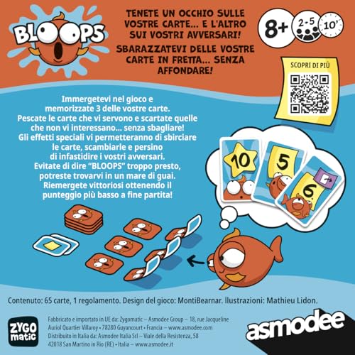 Asmodee Bloops Gioco di Carte Memoria 8+ anni Italiano