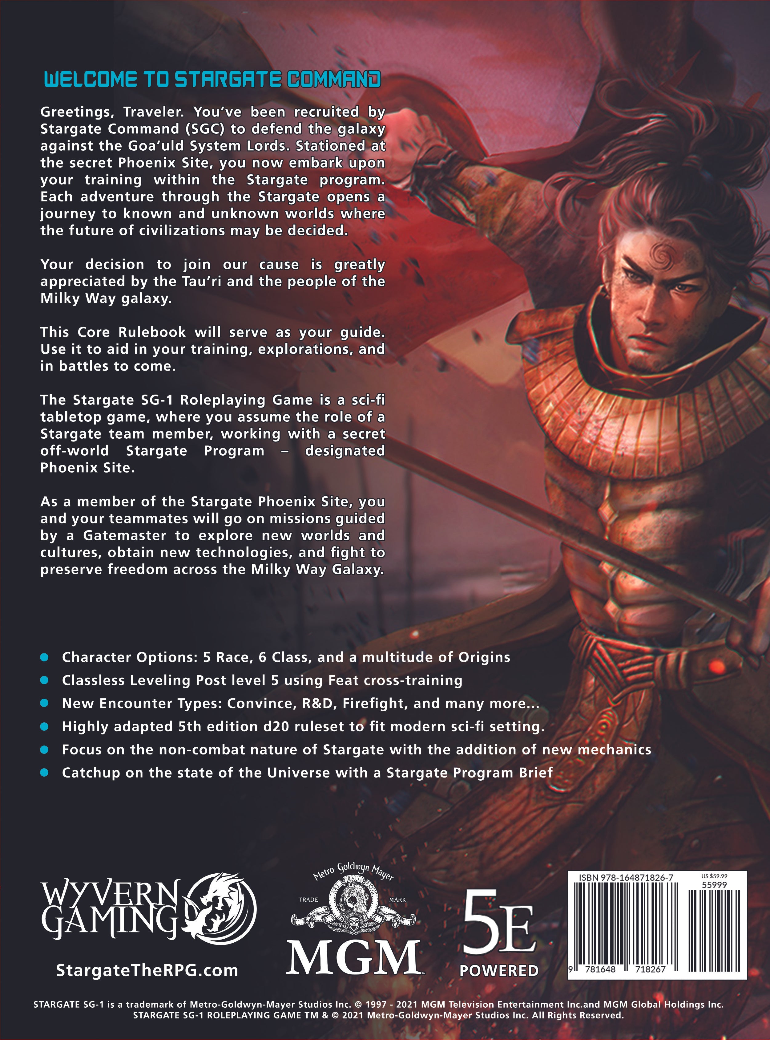 Modiphius Stargate SG-1 RPG manuale base gioco di ruolo