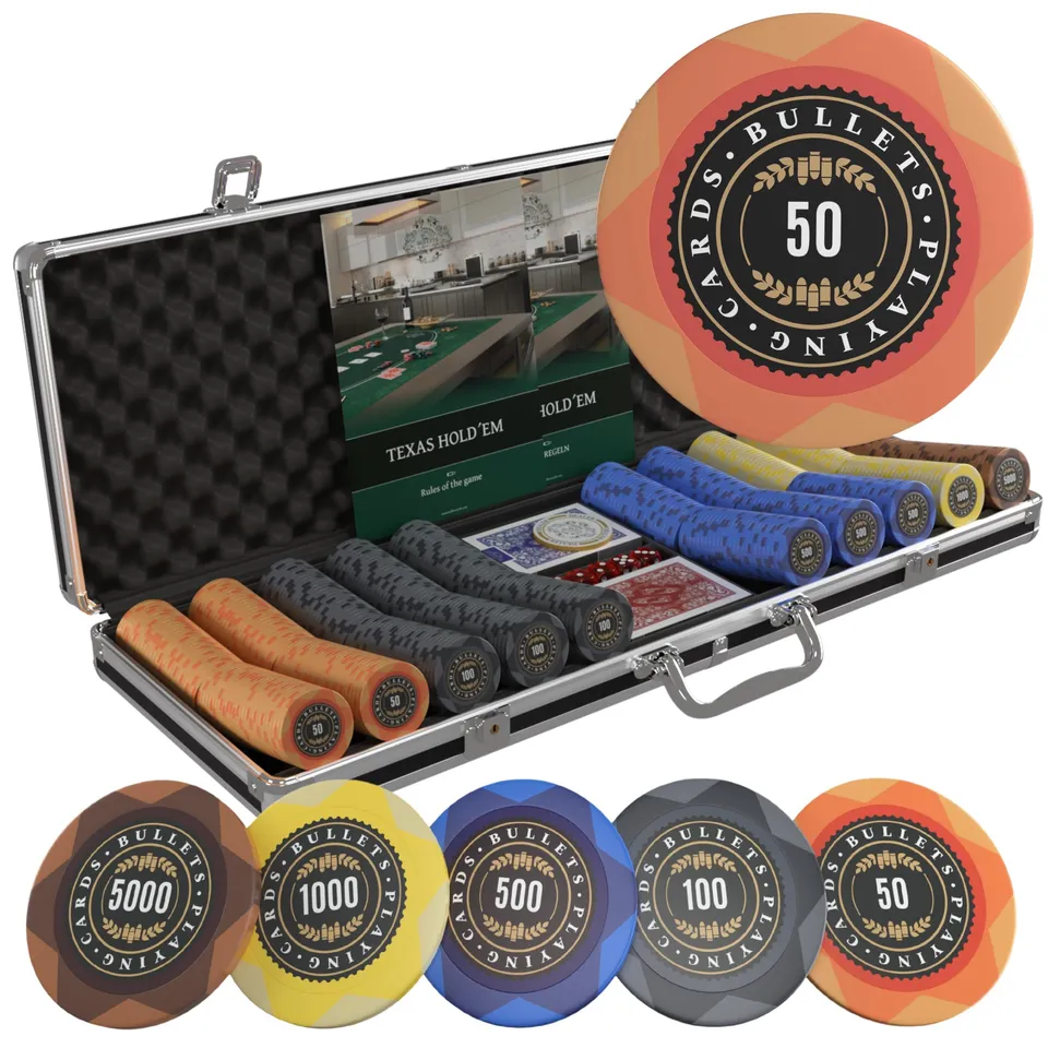 Bullets Adriana set poker 500 chip argilla 14 g valigetta