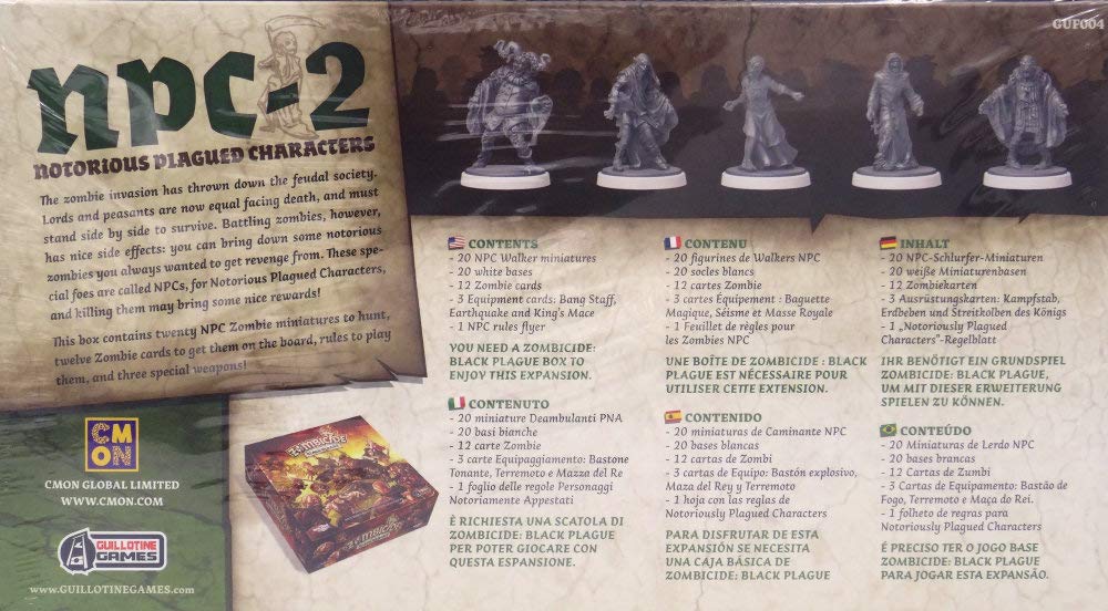 Asmodee Zombicide Black Plague NPC 2 gioco da tavolo espansione