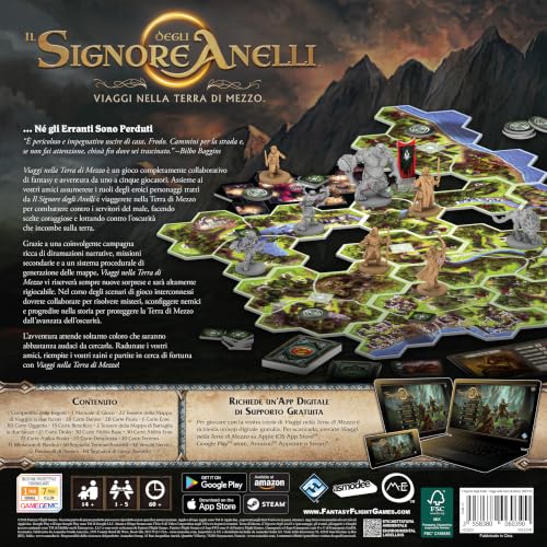 Asmodee Viaggi nella Terra di Mezzo gioco da tavolo cooperativo con app