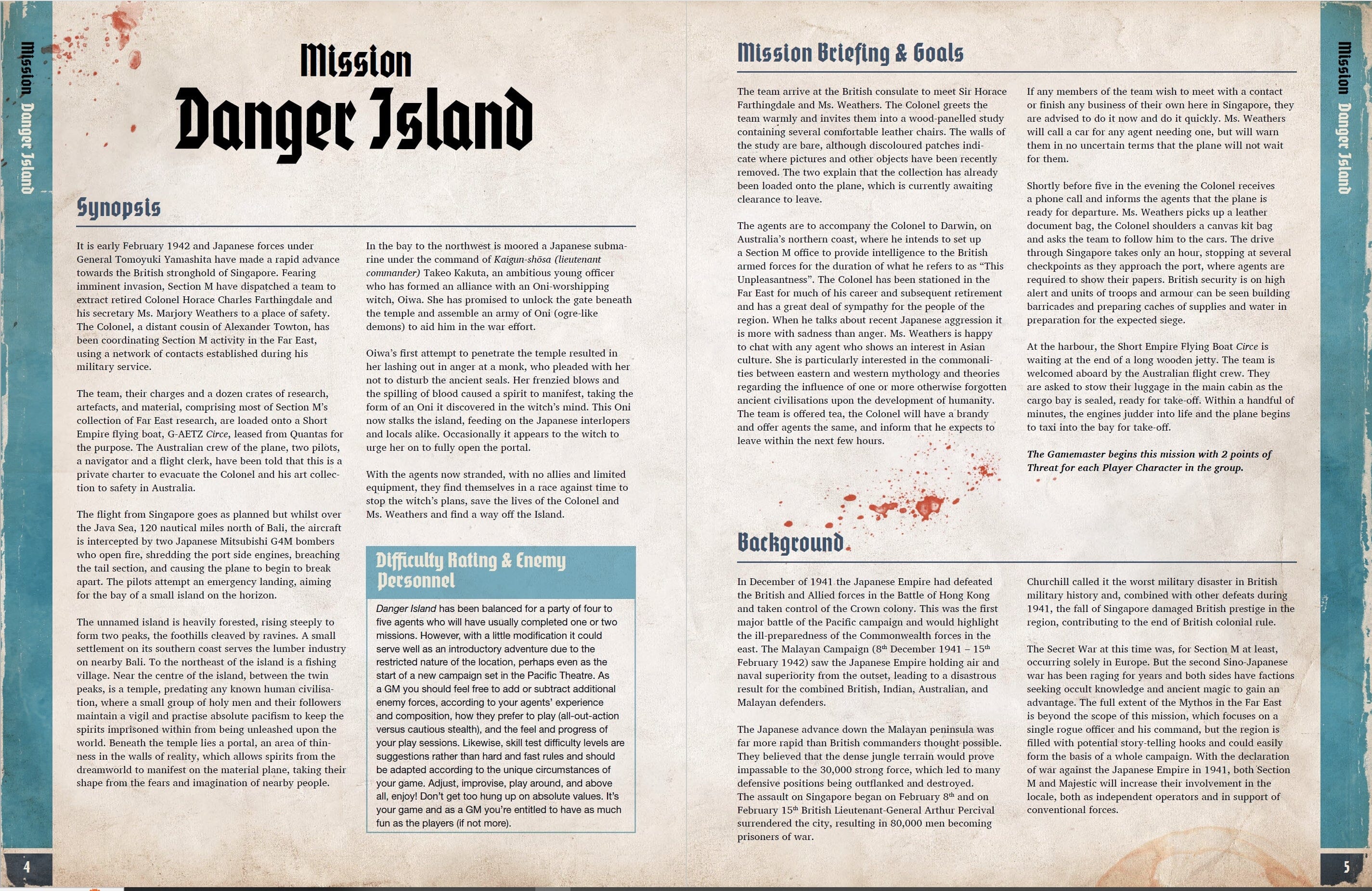 Modiphius Achtung Cthulhu Danger Island avventura GDR PDF