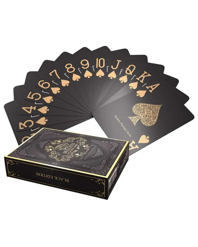 Bullets Playing Cards Black Edition carte poker plastica nera