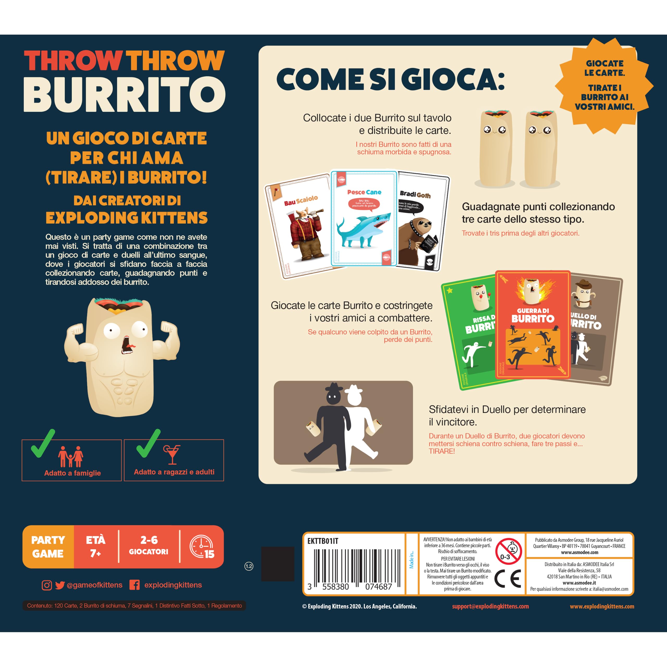 Asmodee Throw Throw Burrito party game carte 2-6 giocatori