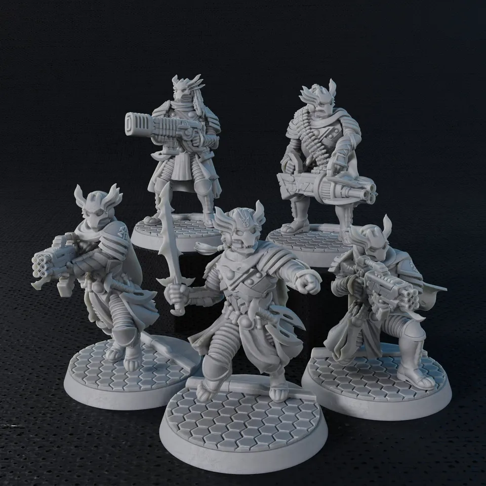 Modiphius Five Parsecs K'Erin Raiding Party file STL 32mm