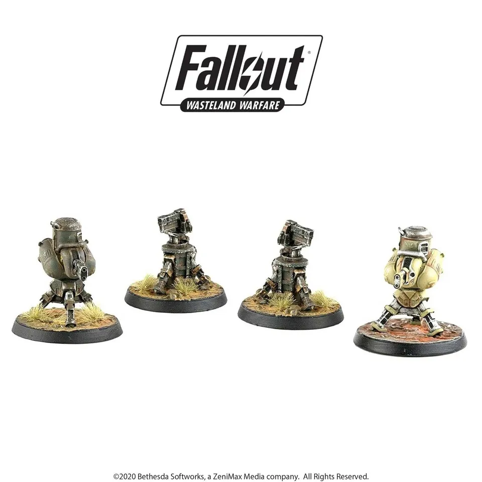Fallout Wasteland Warfare Turrets espansione 4 miniature resina