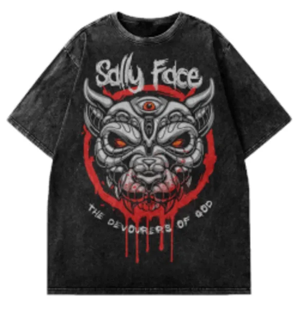 Maestro Media Sally Face Devourers Maglietta Nera Culto S-3XL