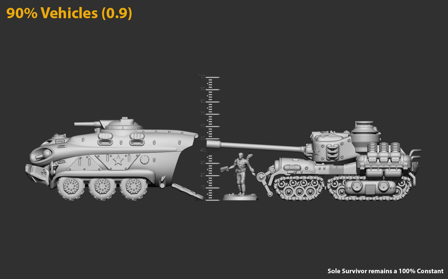 Modiphius Fallout Tank file STL stampa 3D Wasteland Warfare