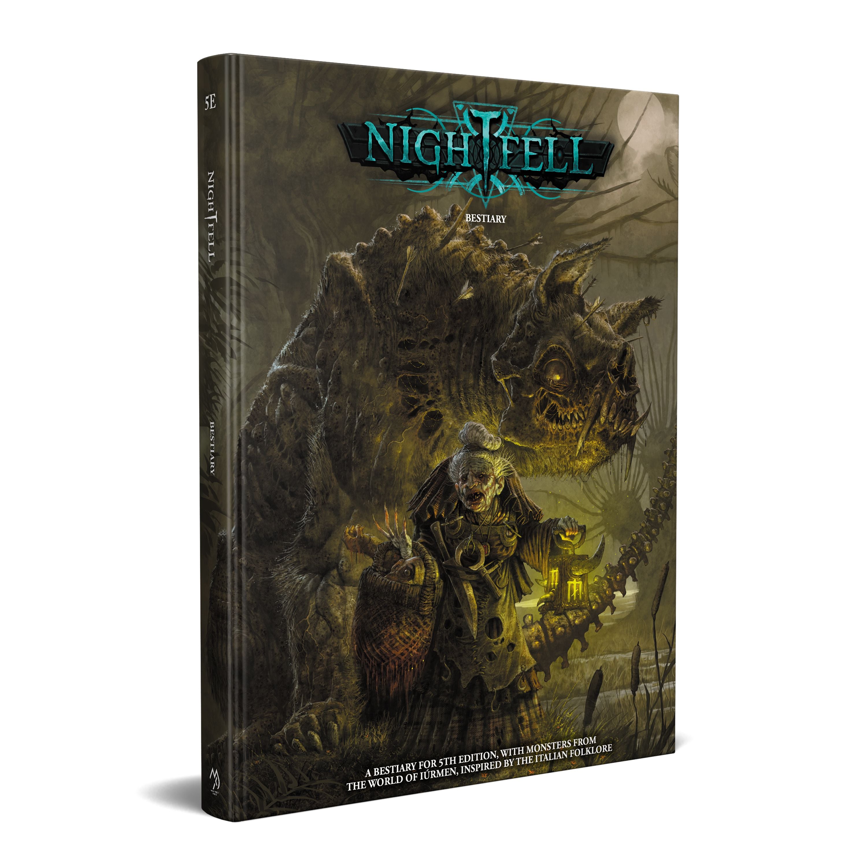Modiphius Nightfell Bestiary manuale mostri 5E copertina rigida 168 pp
