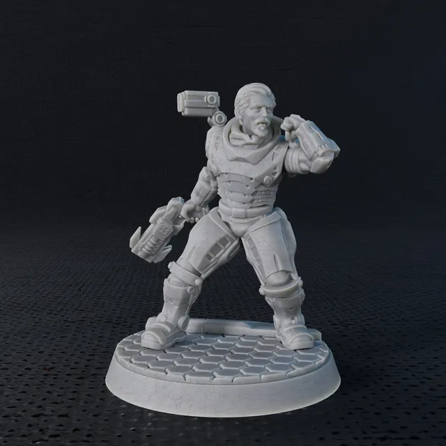 Modiphius Five Parsecs Unity Agent file STL miniatura 32mm