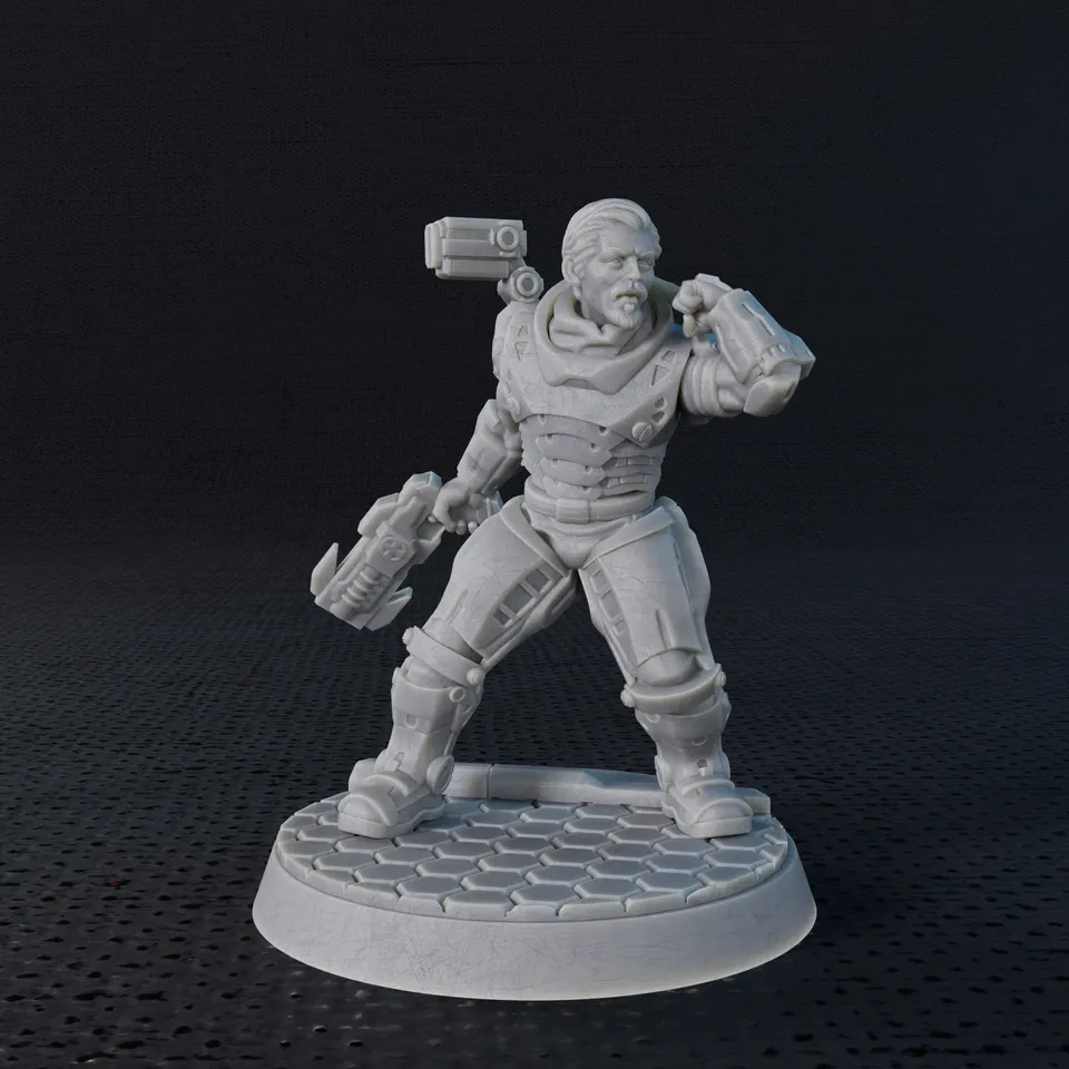 Modiphius Five Parsecs Unity Agent file STL miniatura 32mm