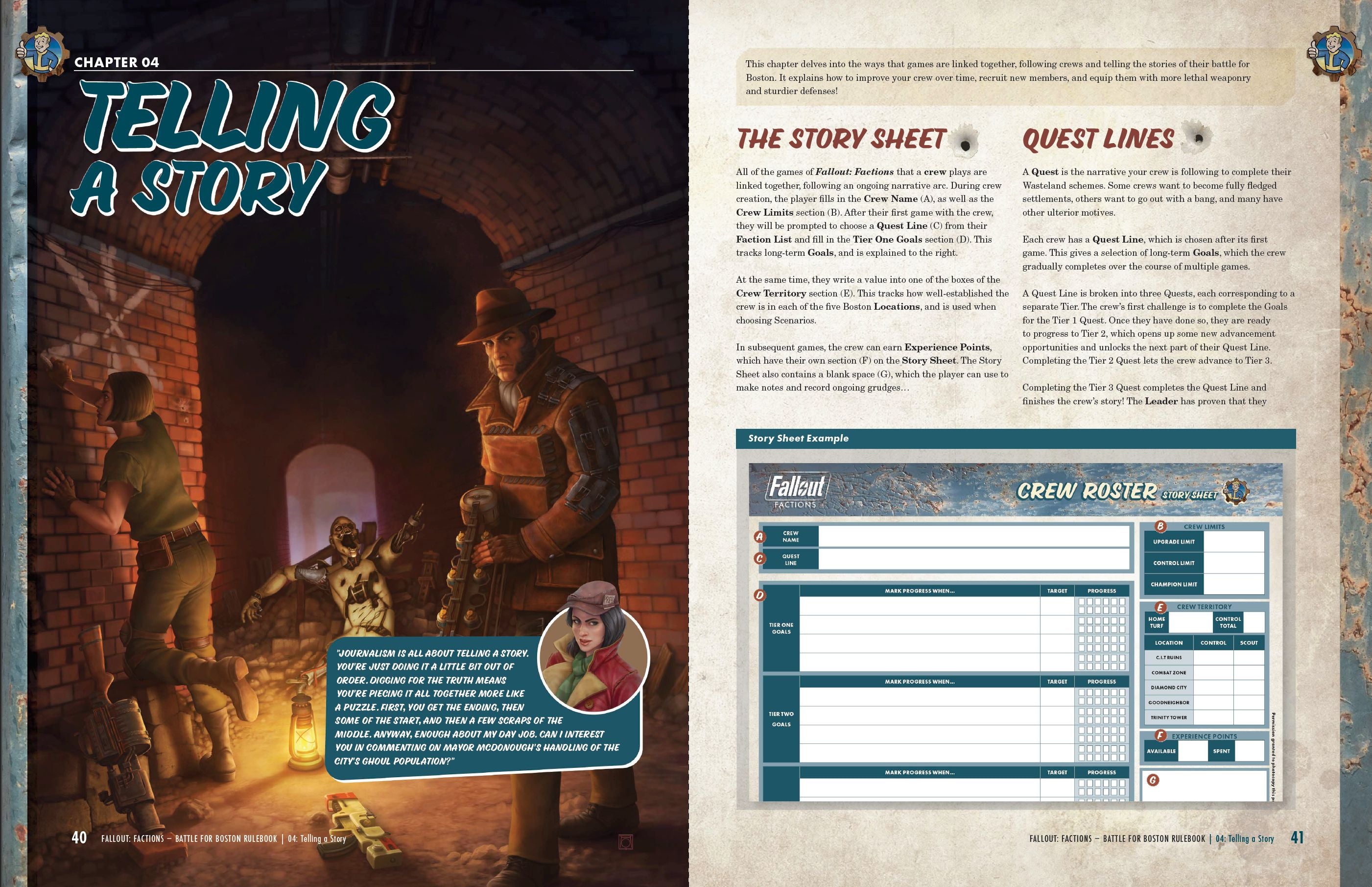 Modiphius Fallout: Factions Battle for Boston regolamento PDF 106 pagine