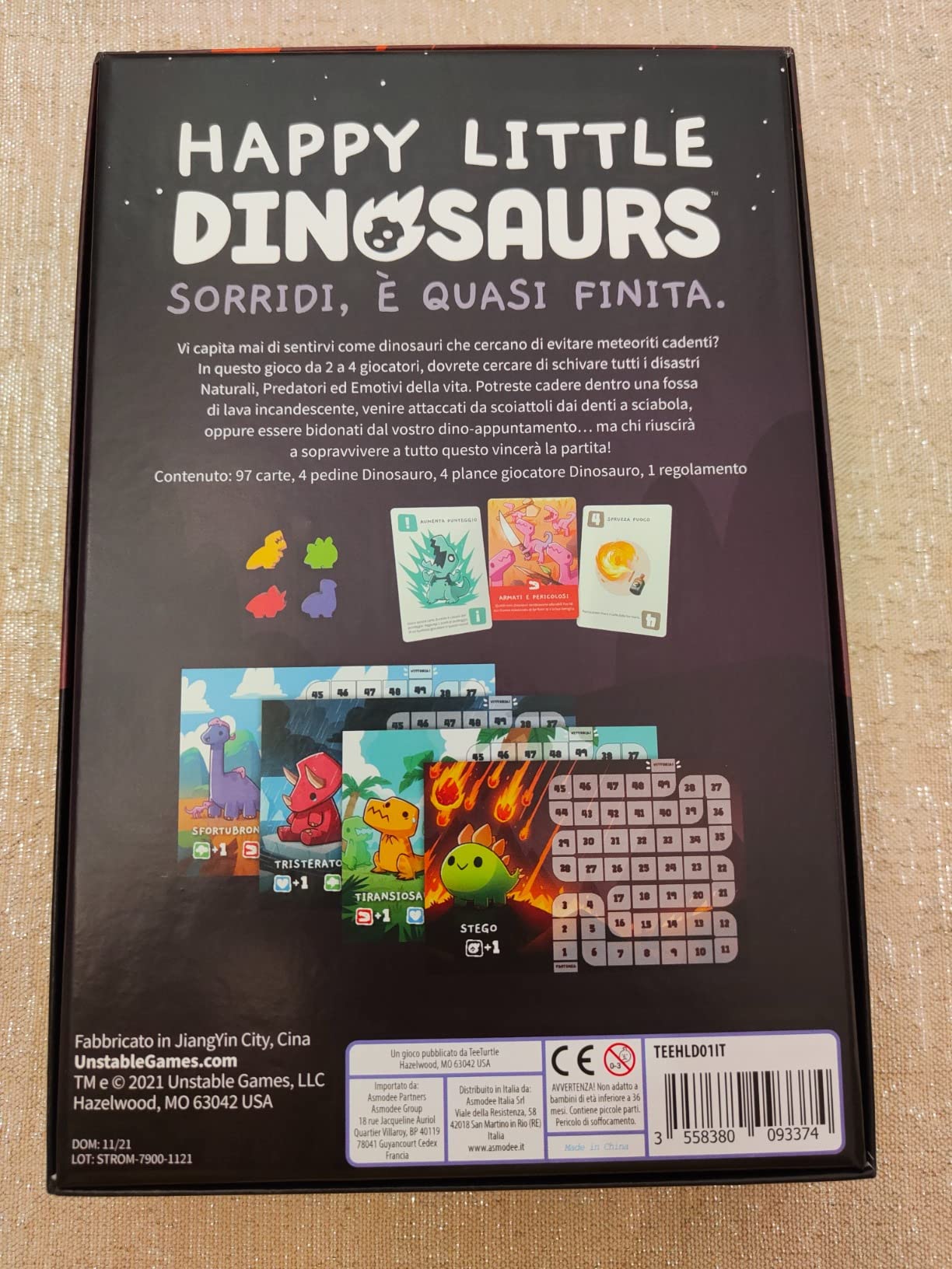 Asmodee Happy Little Dinosaurs Carte Gioco Base 2-4 giocatori