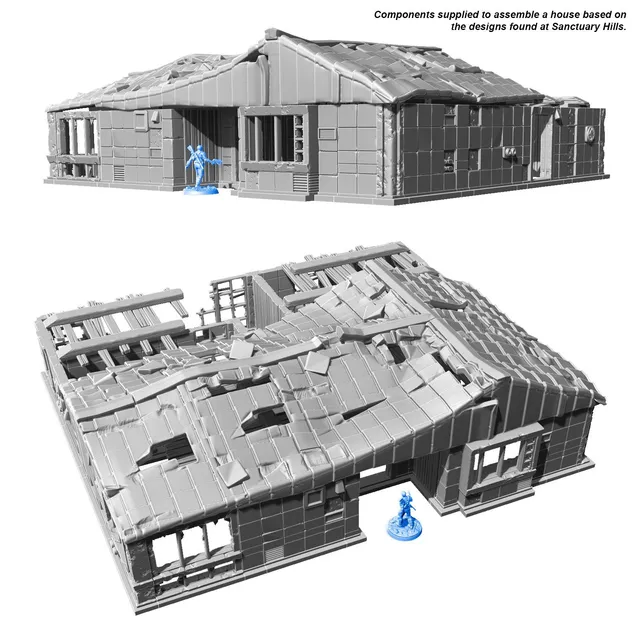 Modiphius Fallout Wasteland Warfare Sanctuary Hill House file STL