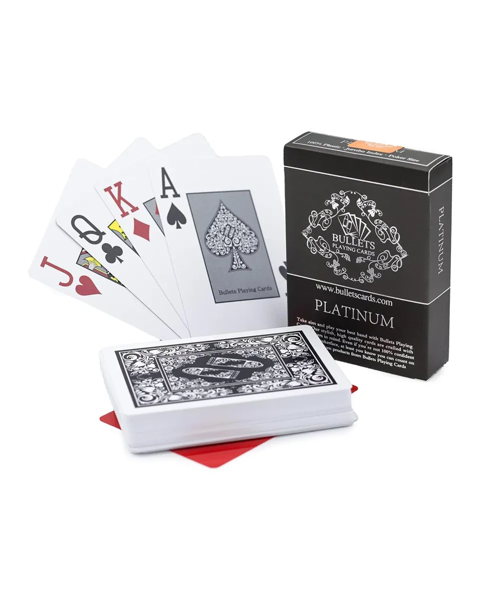 Bullets Platinum Carte da Poker Plastica Indice Jumbo premium