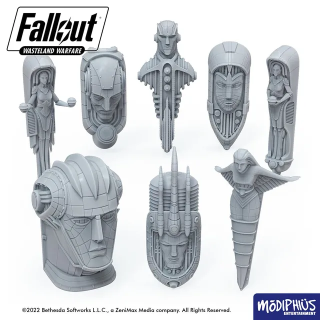 Modiphius Fallout Wasteland Warfare Art Deco Statues file STL