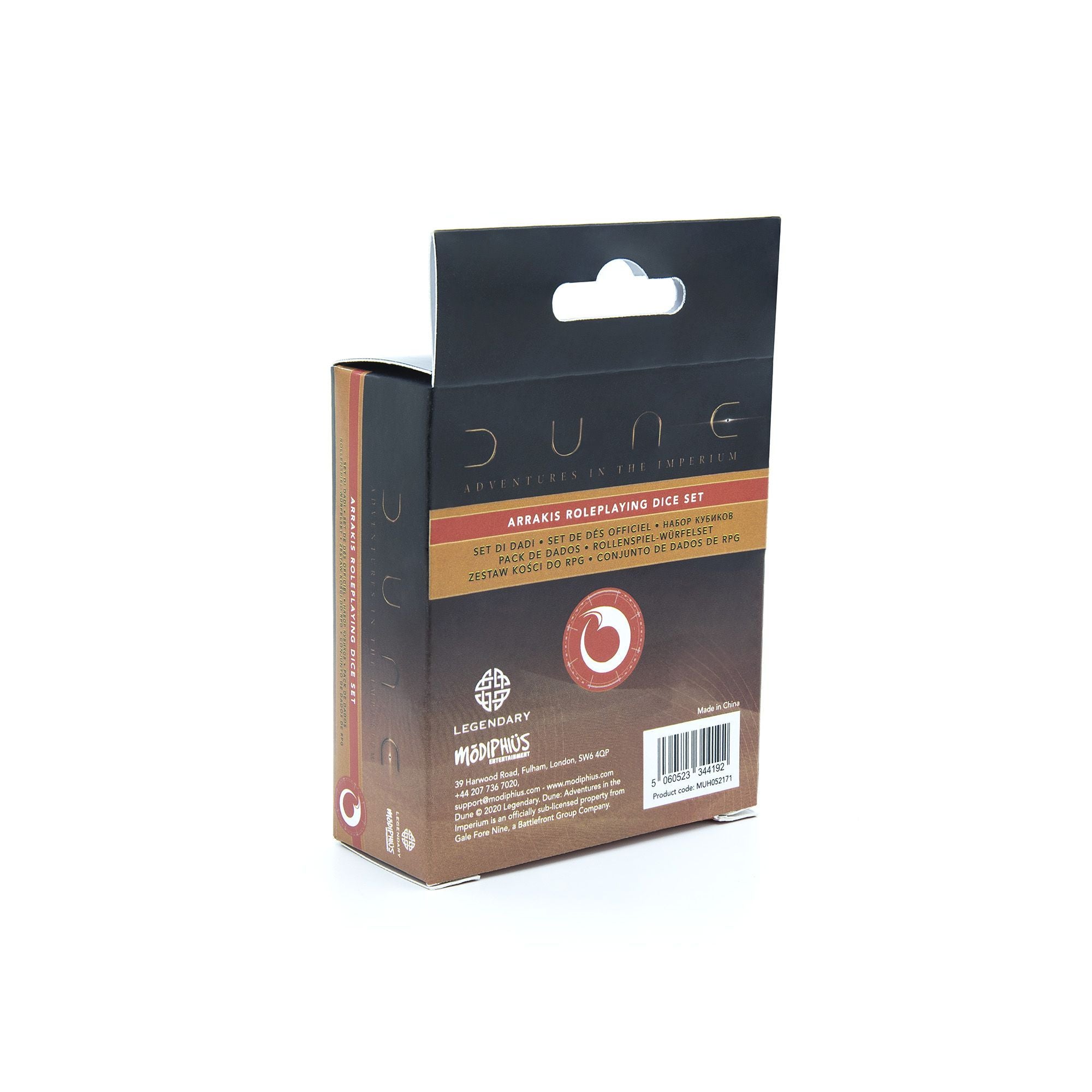 Modiphius Dune Arrakis set dadi D20 sabbia 5 pezzi GDR