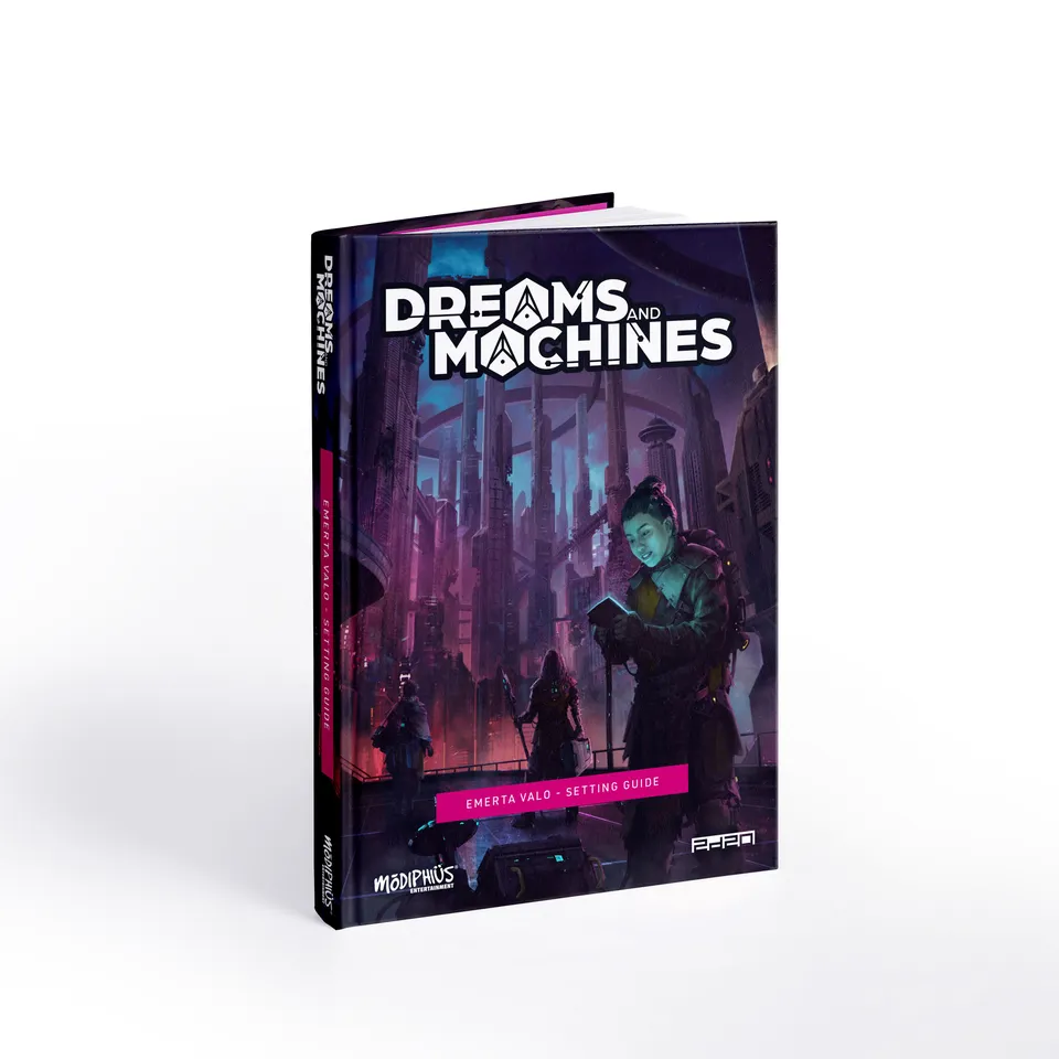 Modiphius Dreams and Machines Emerta Valo Guida ambientazione