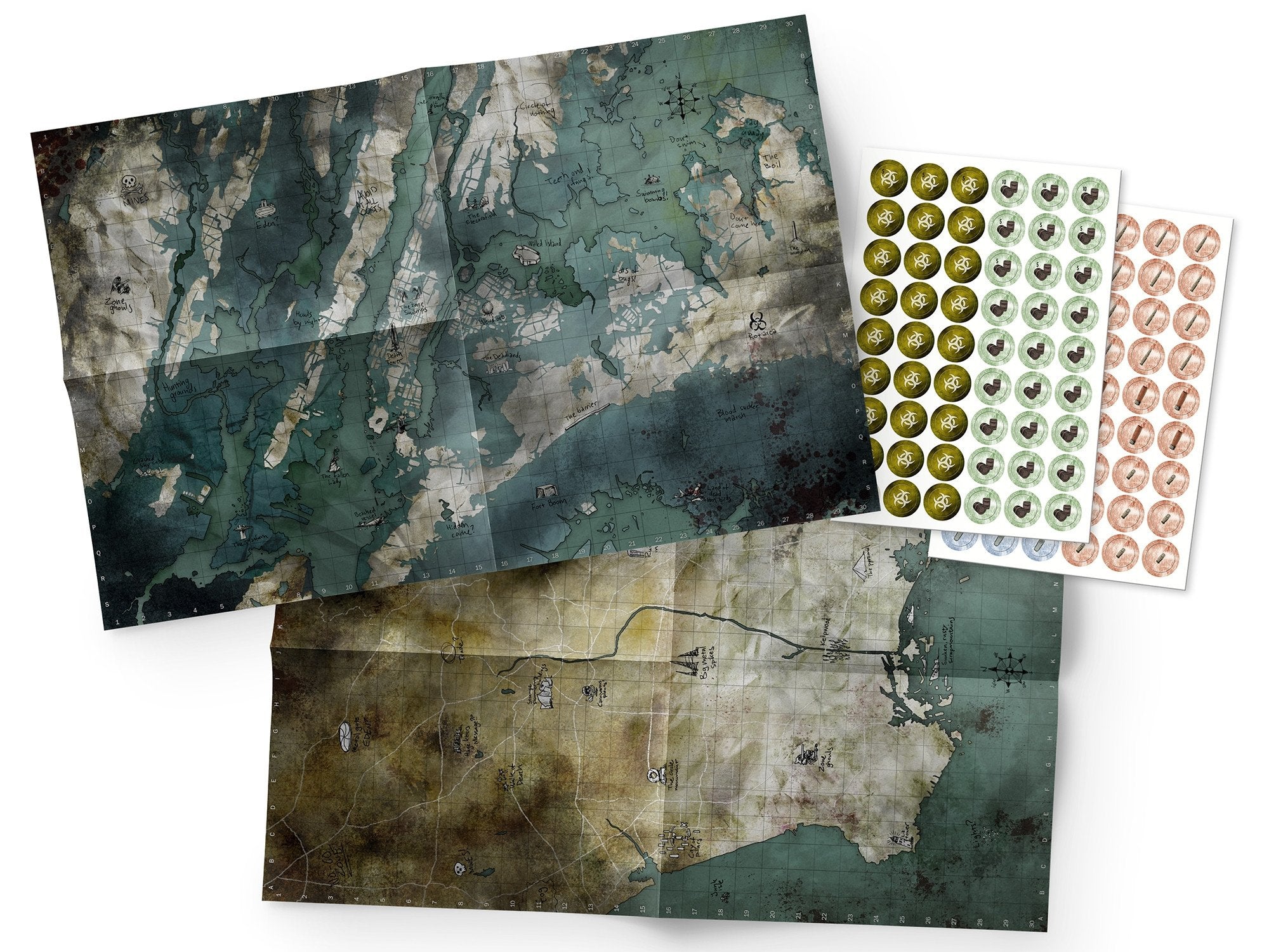 Mutant Year Zero Maps Markers Pack mappe segnalini