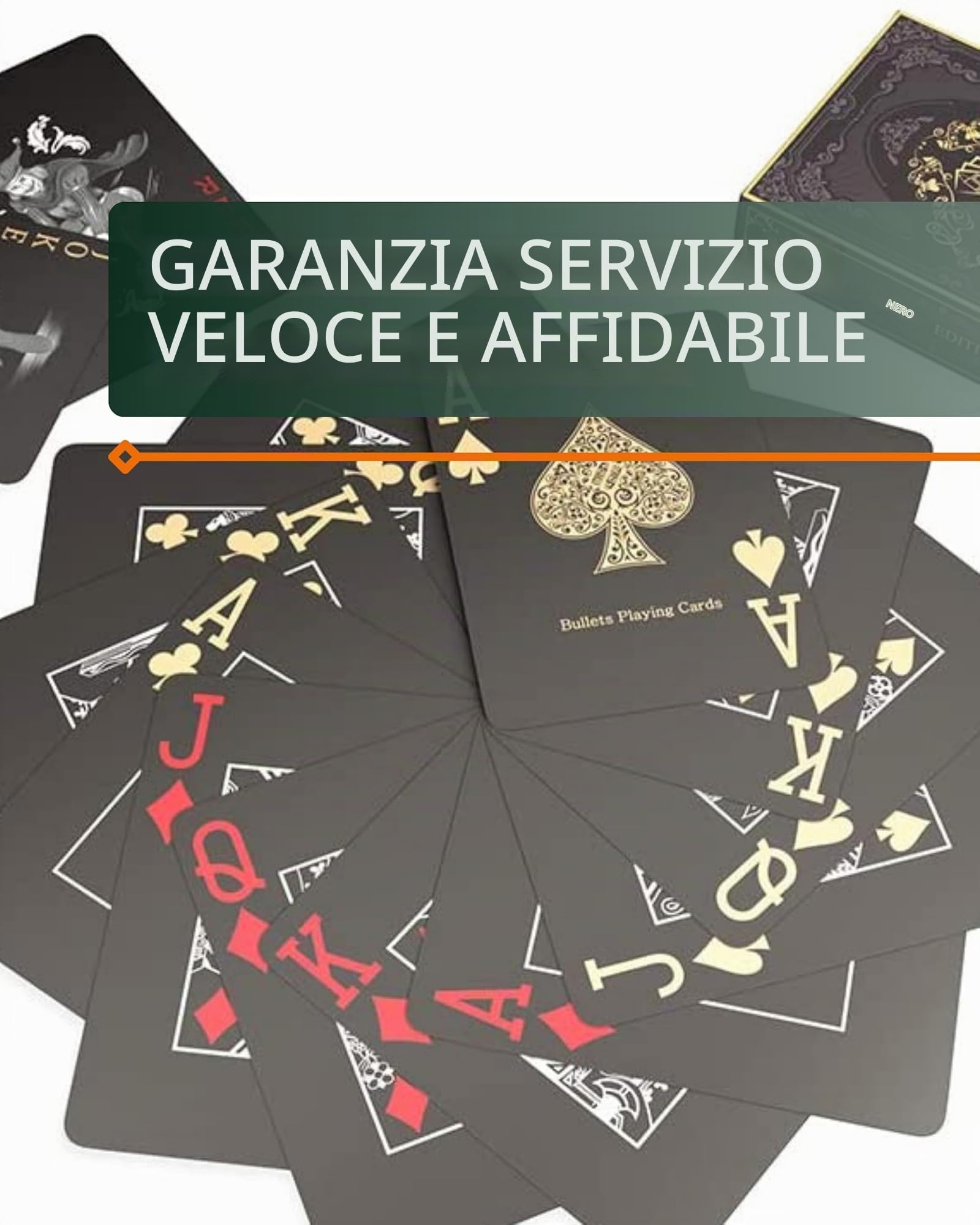 Bullets Playing Cards Black Edition carte poker plastica nera