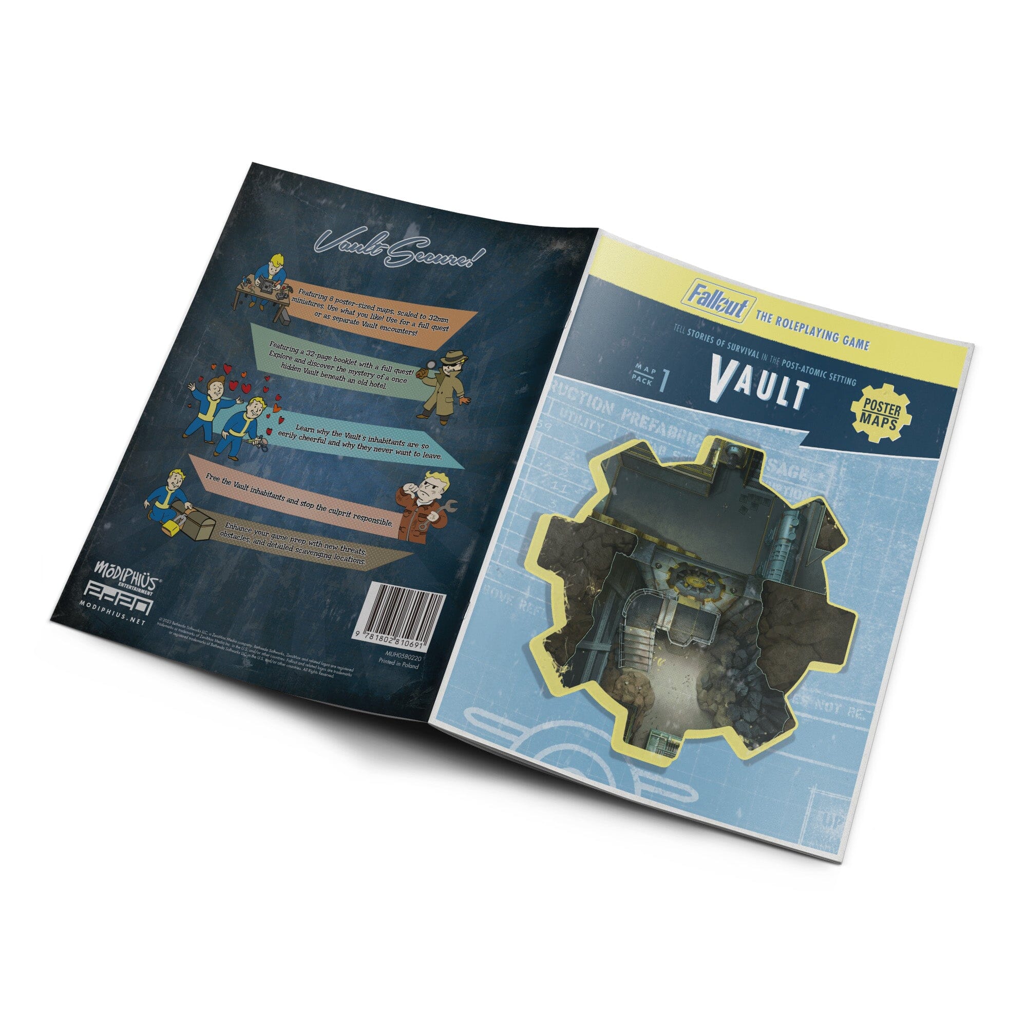 Modiphius Fallout GDR Map Pack 1 Vault Mappe Battlemap 8 Poster