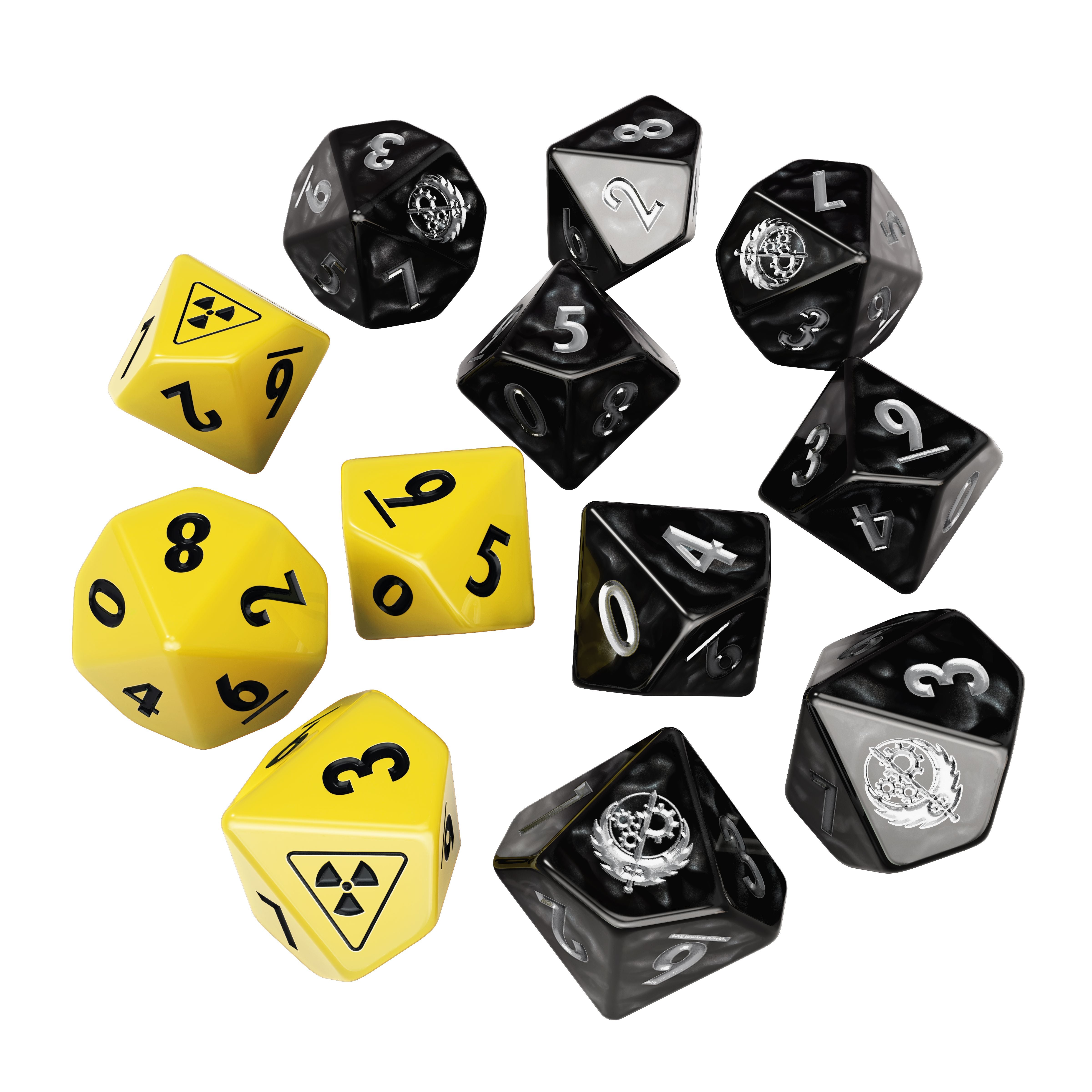 Fallout Factions Brotherhood of Steel set dadi 12 dadi D10