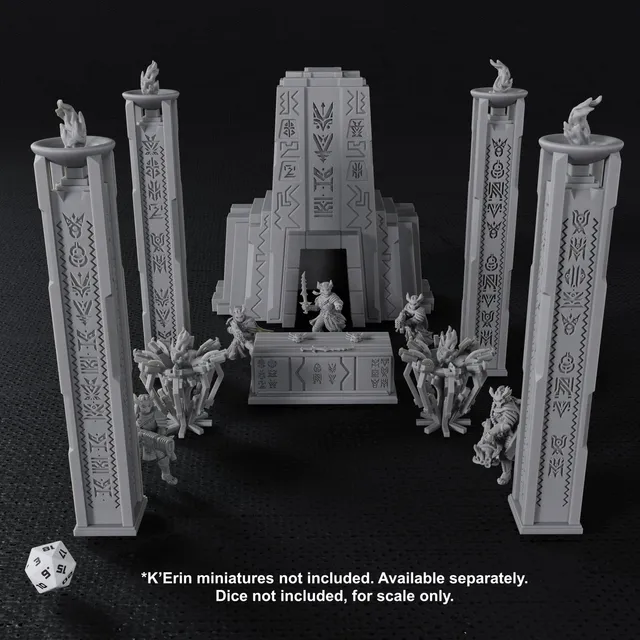 Five Parsecs Titan Forge K'Erin Temple Terrain File STL Stampa 3D