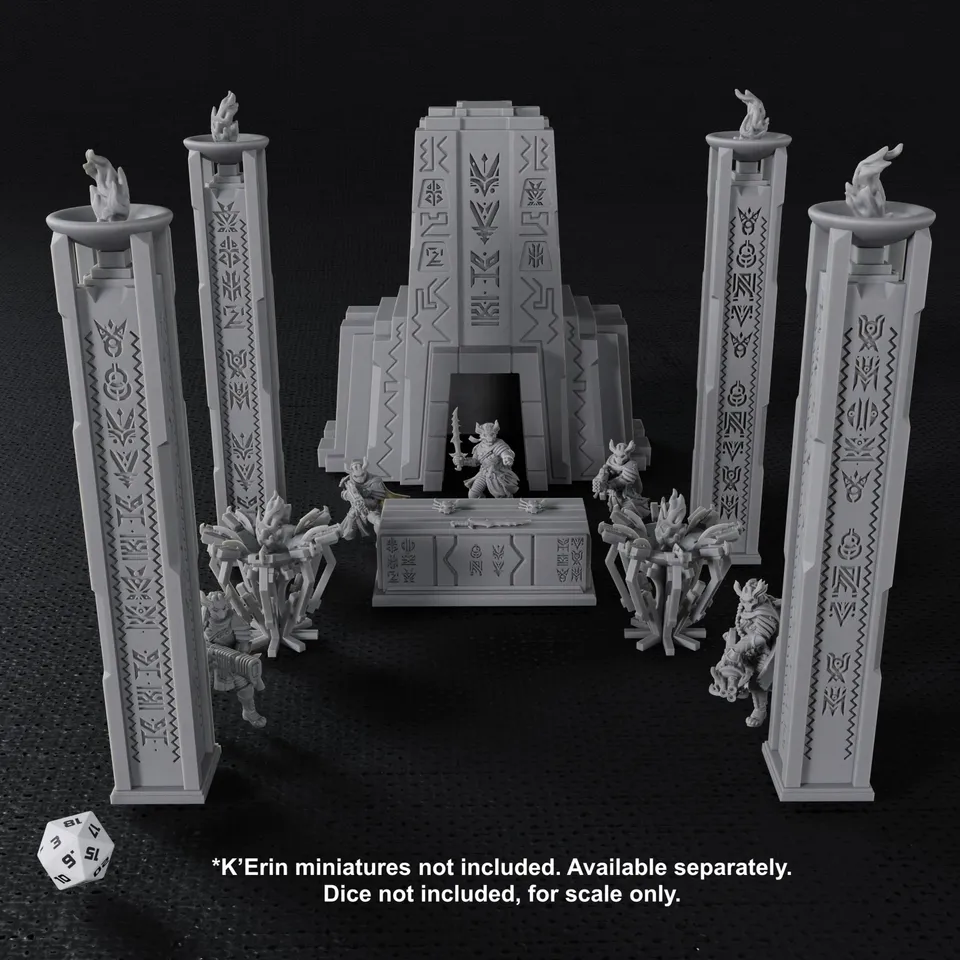 Five Parsecs Titan Forge K'Erin Temple Terrain File STL Stampa 3D