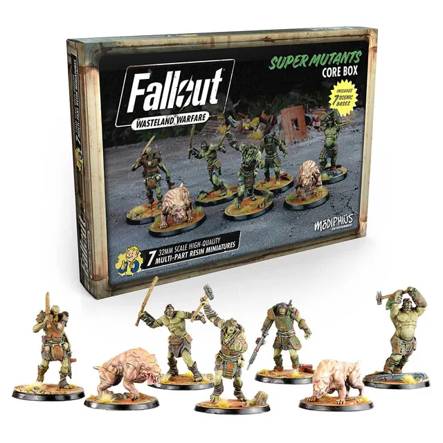 Modiphius Fallout Wasteland Warfare set Super Mutanti 7pz