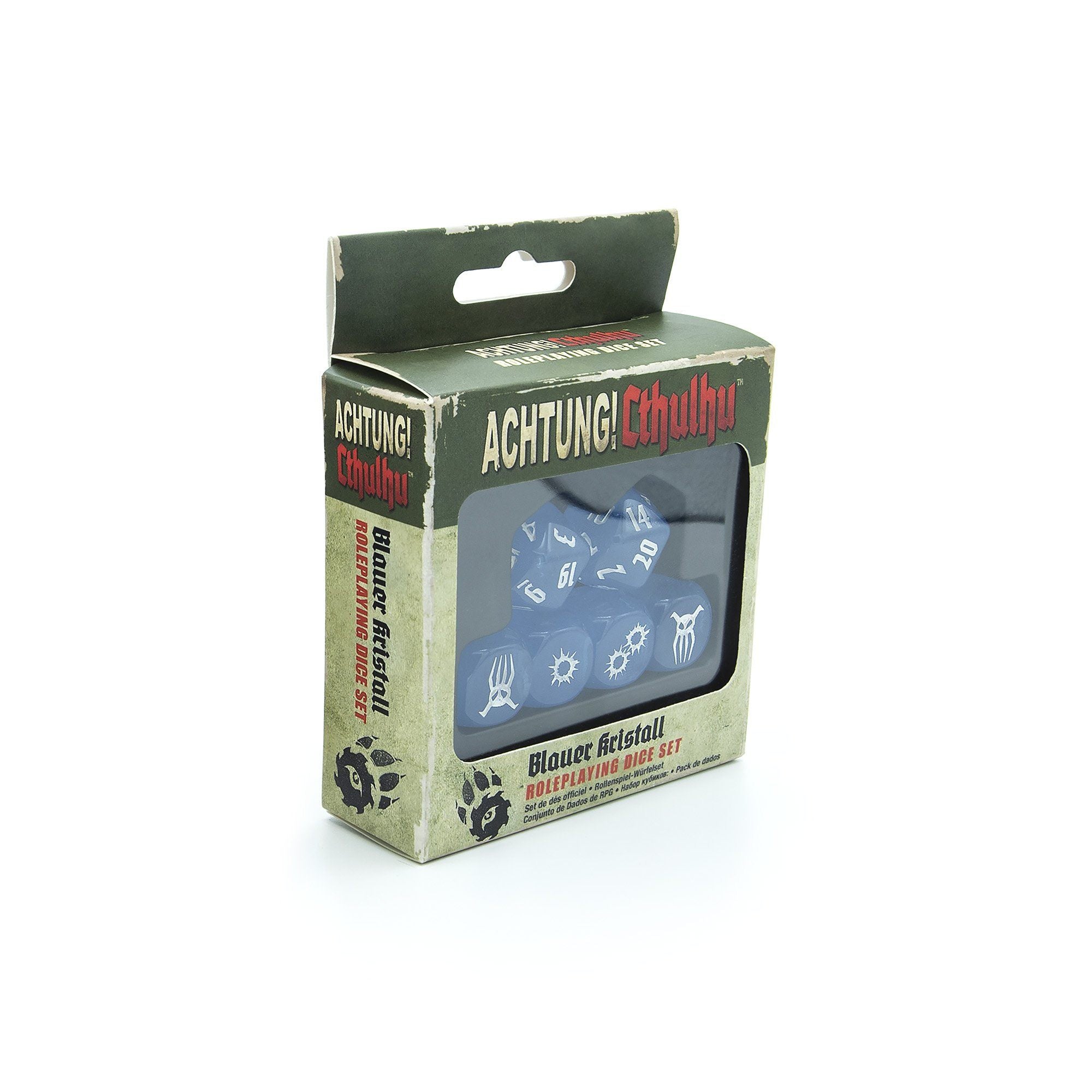 Achtung! Cthulhu 2d20 Blauer Kristall Set Dadi 6 pezzi