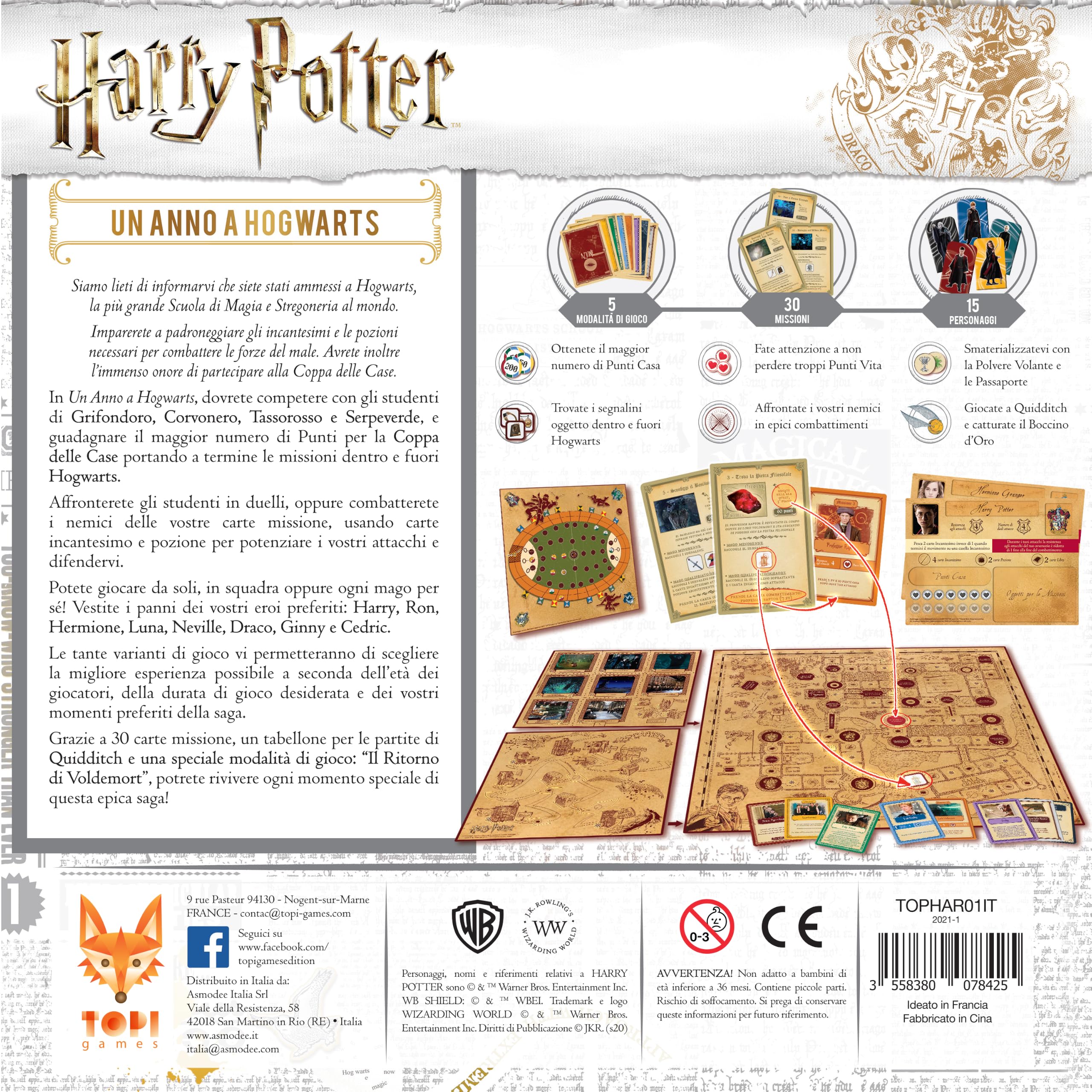 Asmodee Harry Potter Un Anno a Hogwarts gioco tavolo competitivo