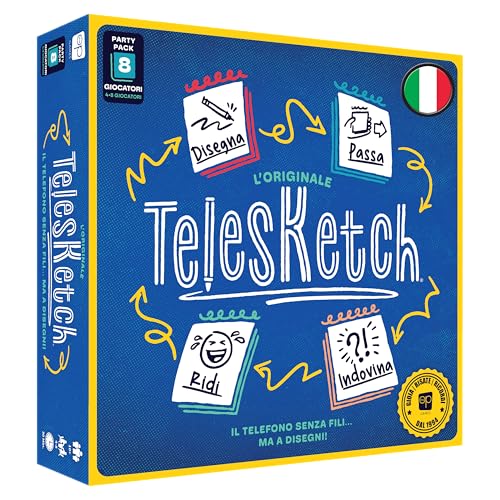 Asmodee Telesketch Nuova Versione gioco da tavolo disegno 4-8 giocatori