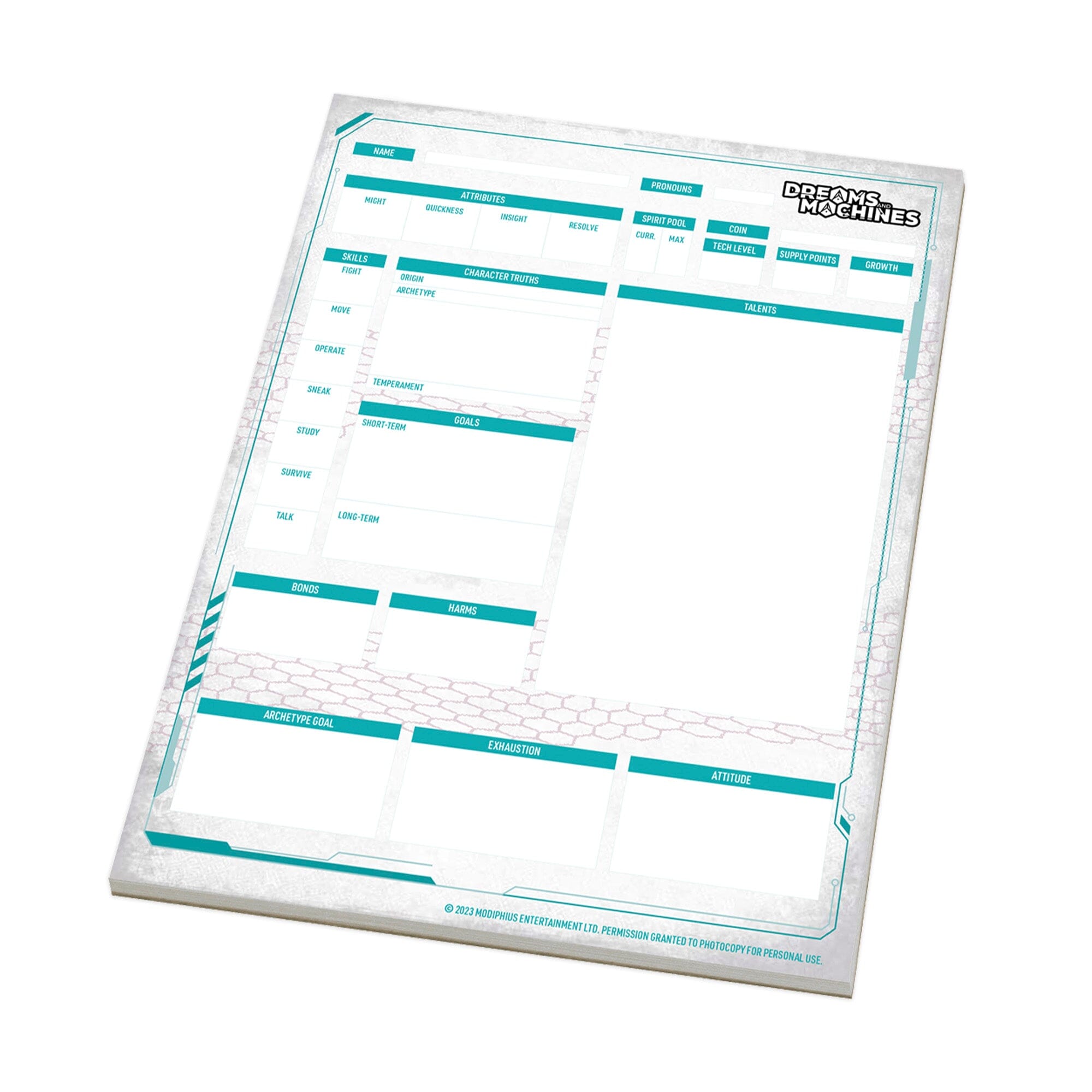 Modiphius Dreams and Machines GM's Toolkit schermo master